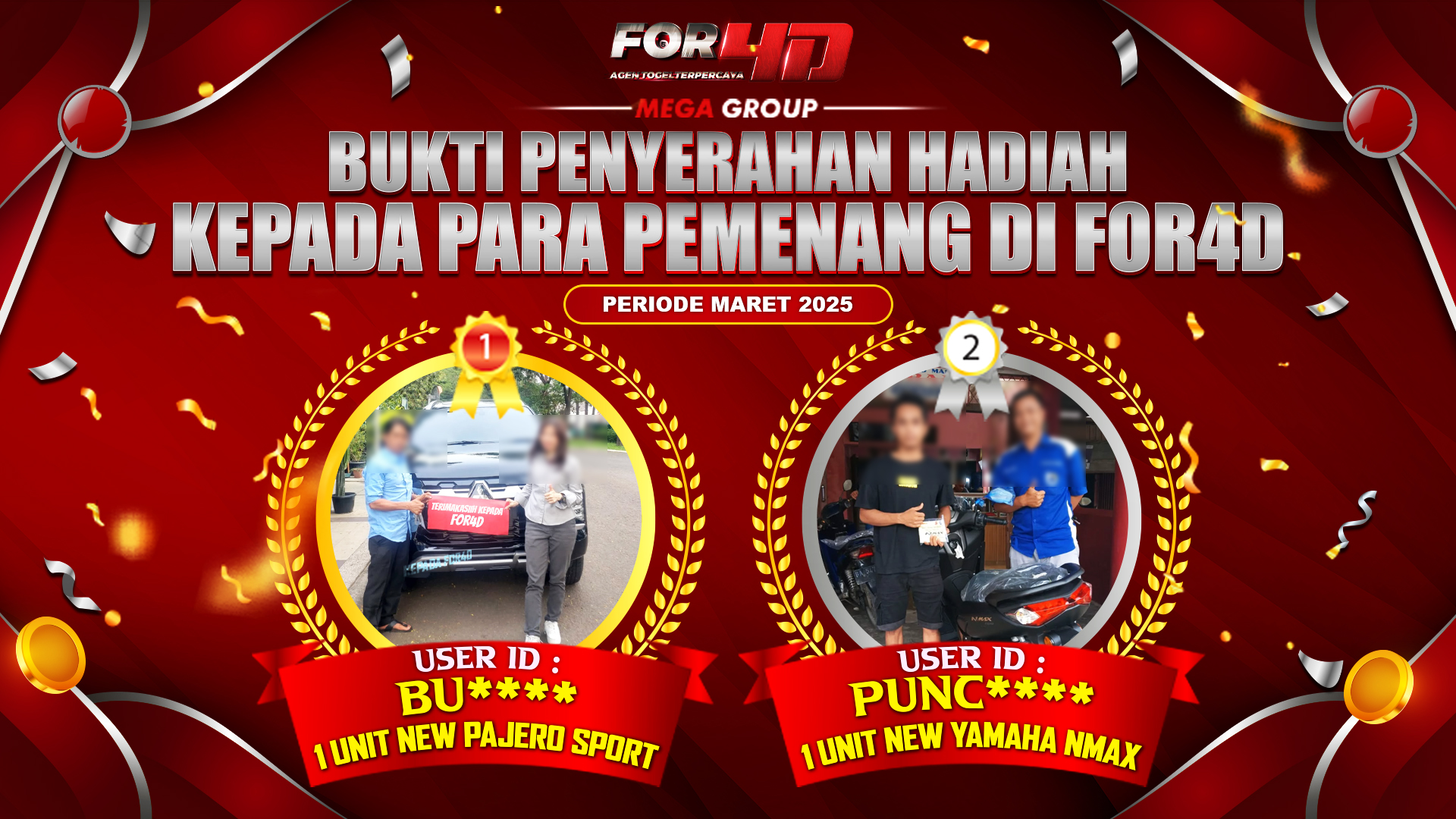 Selamat Kepada Member Setia FOR4D Sudah Memenangkan Satu Unit Mobil Pajero Sport